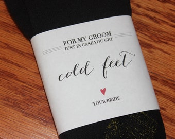 Just in case you get cold feet sock label wrapper | Gifts for Groom, Groomsmen, Ring Bearer | INSTANT DOWNLOAD DIGITALFILE
