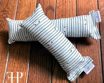 White Stripe Kitty Themed Cat Catnip and Silvervine Kicker Kick Stick Toy | Cat Toys Gift Cat Lovers | Small / Large - 7" & 9"