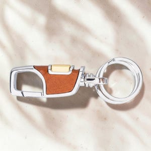 Leather Keyring BKR12 - Stylish, Easy Attach Metal Clip
