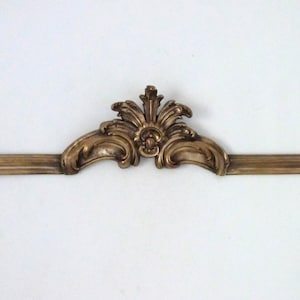 XL French antique door or window pediment, LARGE bronze architectural salvaged hanging bed canopy crown fronton RARE architecture wall decor