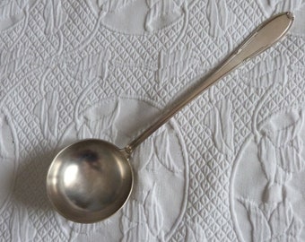 Antique French silverplated soup ladle silverware artdeco tableware hallmarked silver table ware table decor, great wedding gift