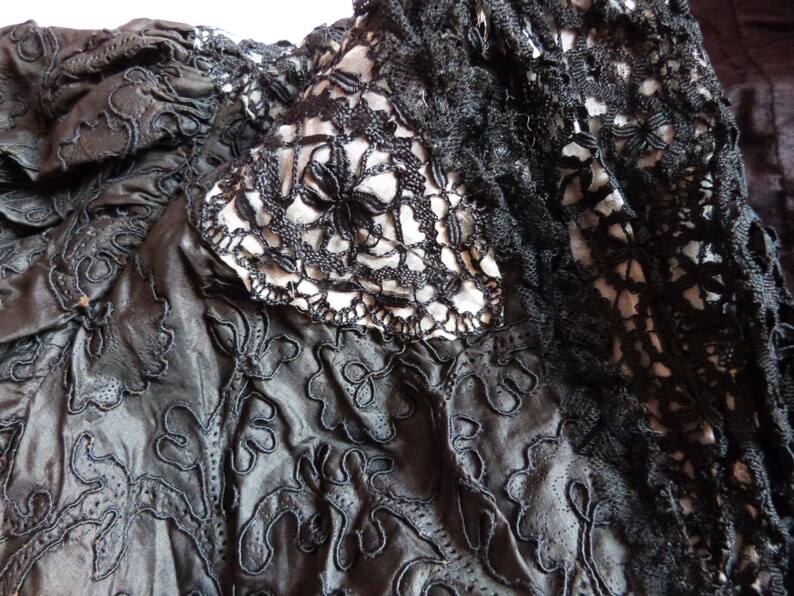Victorian Jacket Blouse Antique French Black Needle Lace Boned - Etsy