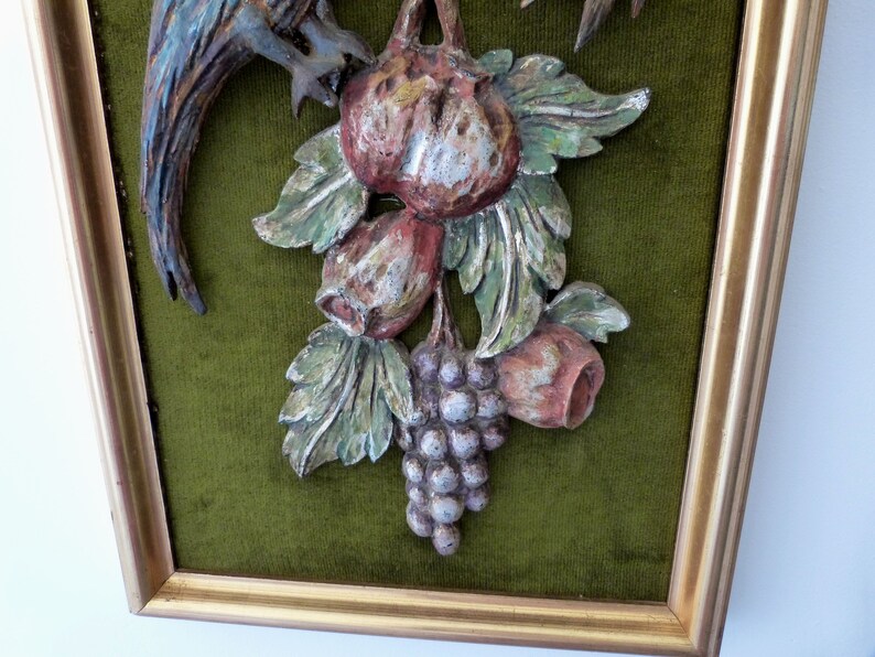 Antique Wall Hanging Decor Wooden Panel French Polychrome Hand Etsy