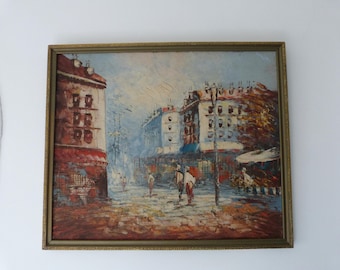 パリの街並みの油絵 オリジナルパリジャンアート ウクライナの