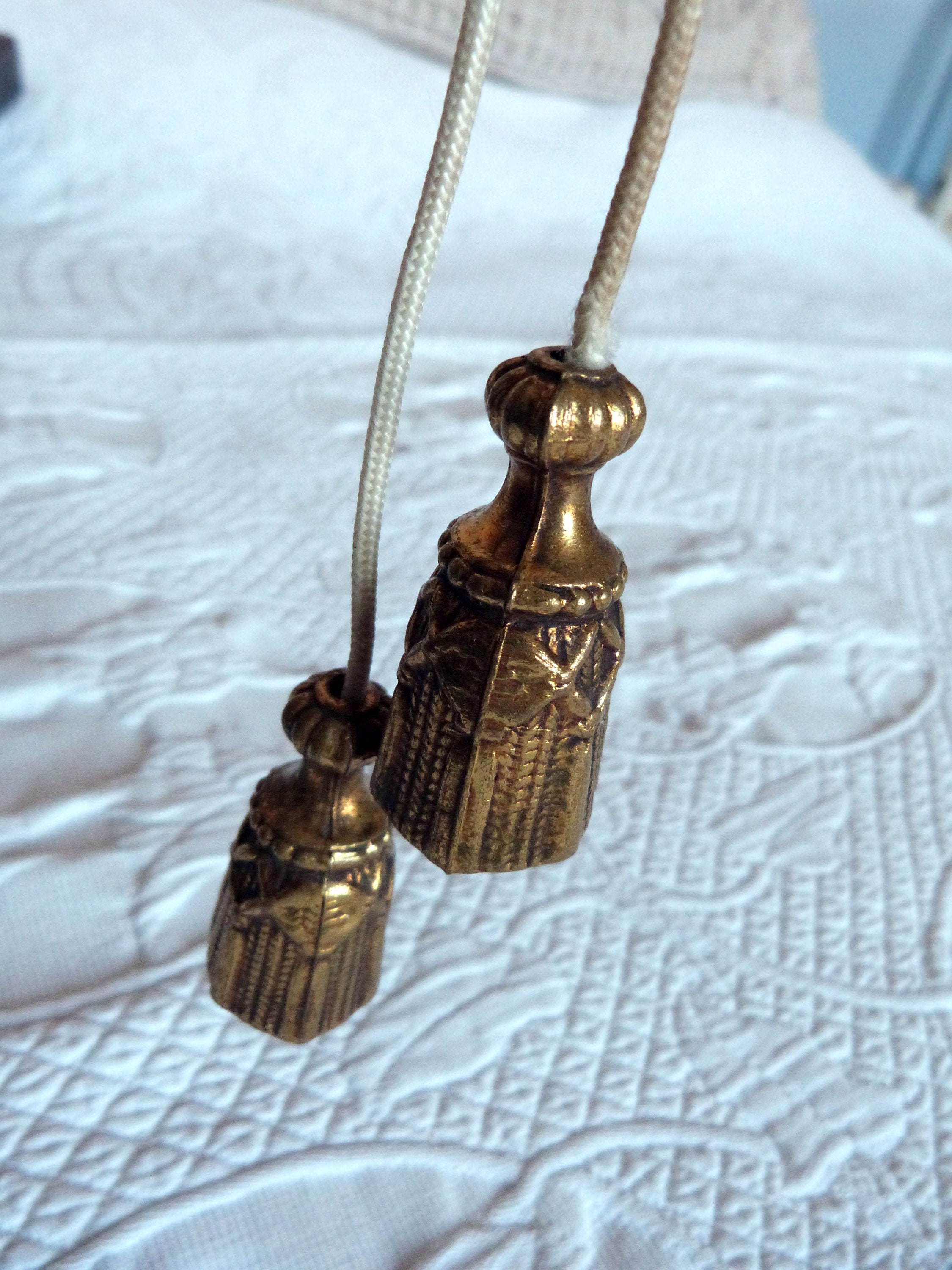 Antique French gilded brass curtain pulls weights blind pulls Etsy