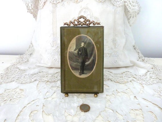 Large Antique French Ormolu Picture Frame W Ribbon Bow Design