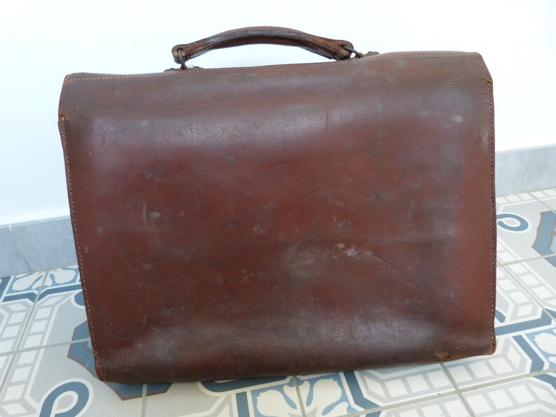 Antique Leather School Bag Book Bag Leather Messenger Bag Etsy