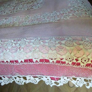 Antique French White Filet Lace Crocheted Spread Crochet Filet ...