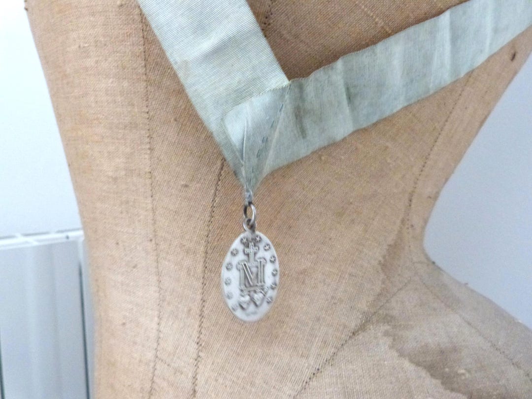 Antique French Signed Religious Medal Holy Virgin Mary Our Lady of ...