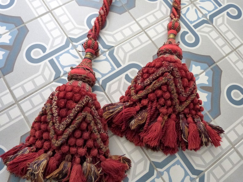 Antique French Curtain Tieback Tie Back 1800s Tassel Holdback Etsy