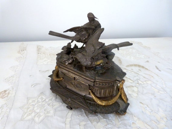 フランス ヴィンテージ 装飾ジュエリーボックス ブロンズ製