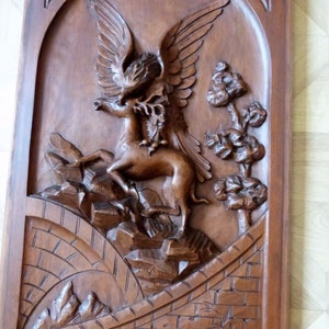 Antiguo panel de madera de la pared de decoración colgante w | Etsy