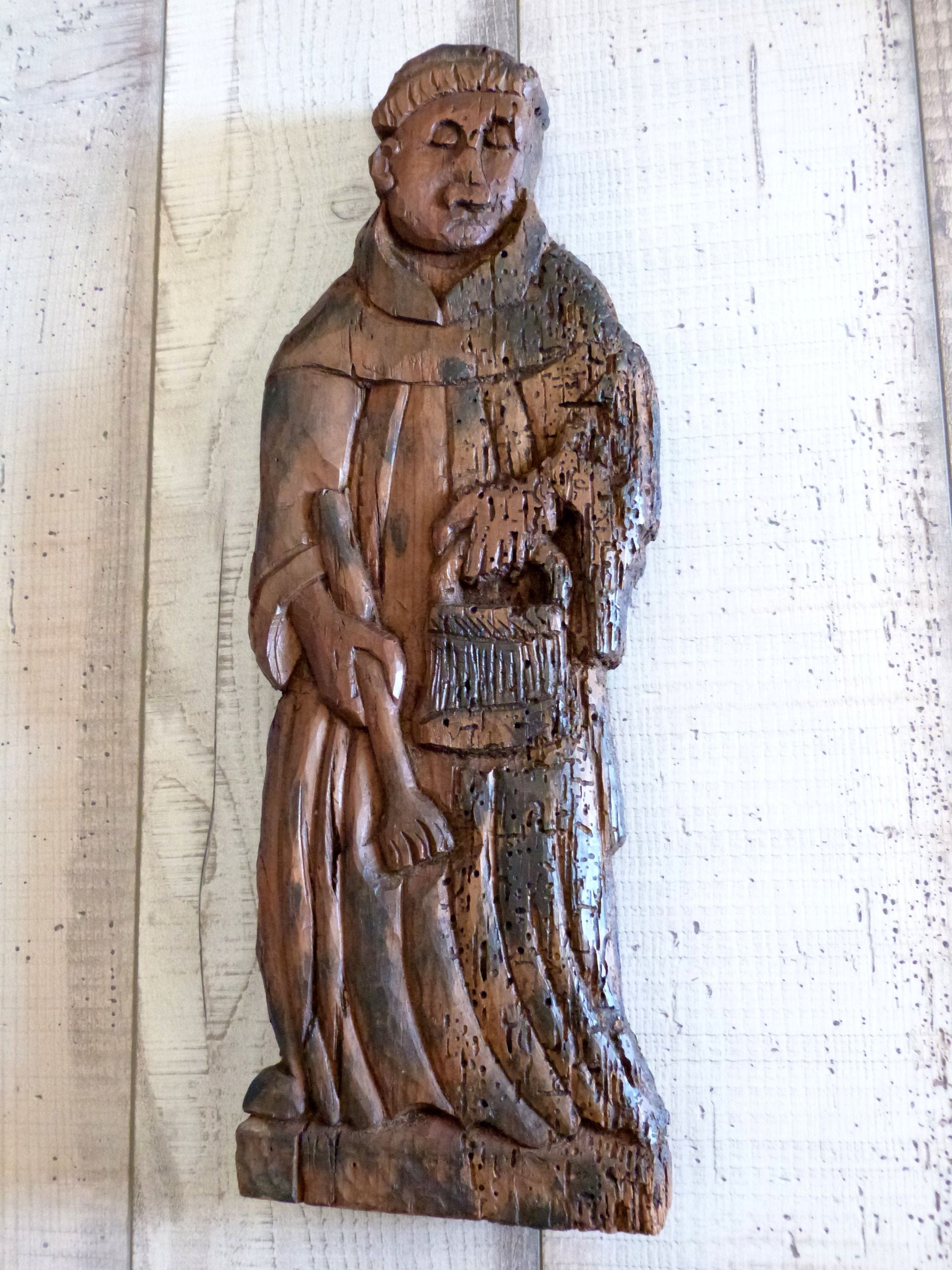 美術品・アンティーク・コレクション H. Hammelbeck 木製 修道士 彫刻