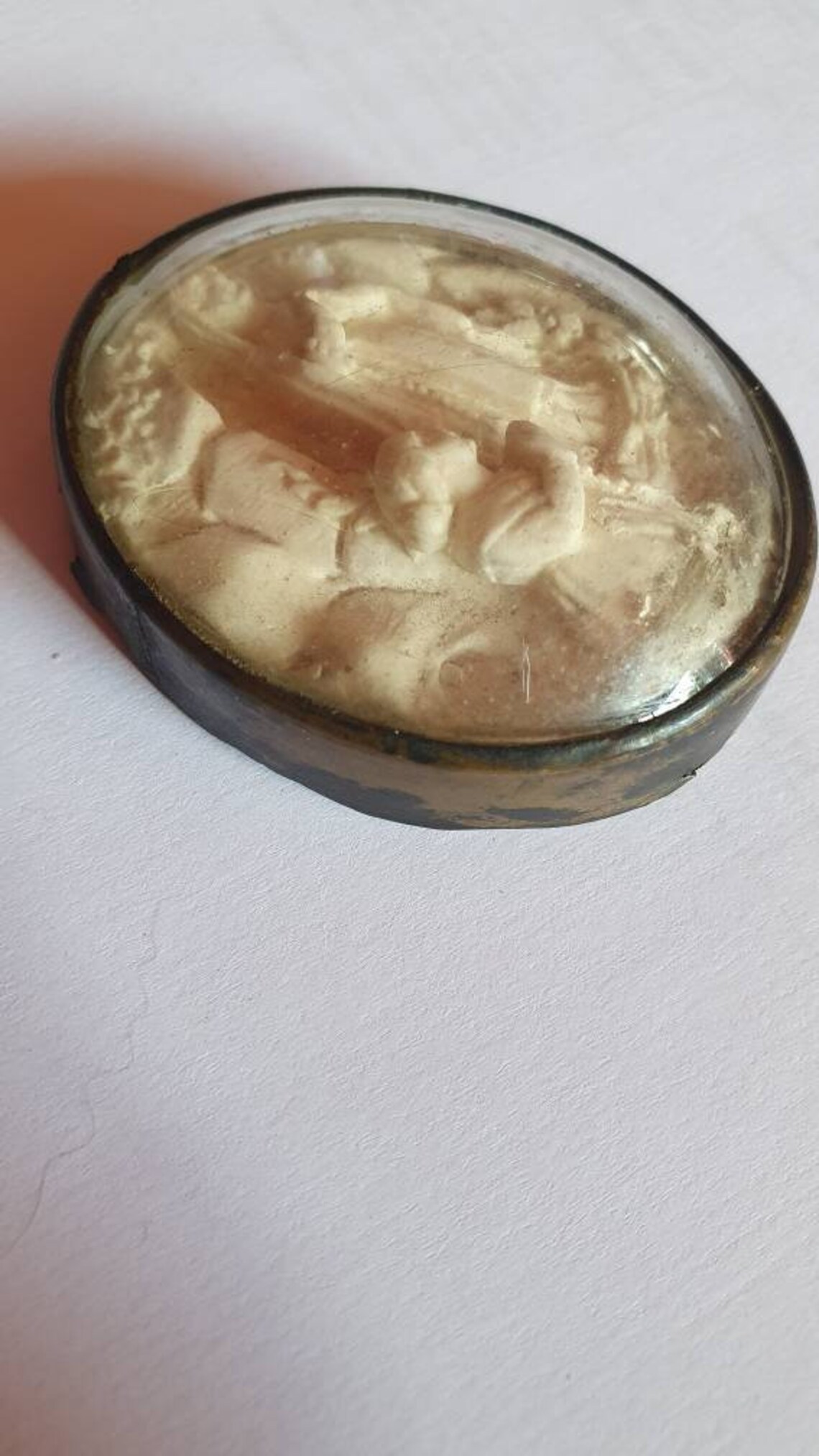 Antique French 1800s Religious Meerschaum Frame W Holy Virgin Mary Our ...