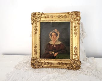 フランスアンティーク　1800年代　ポートレート　肖像画　オイルペインティング フランスアンティーク油絵肖像画、19世紀ブルジョワ紳士、壁画 - Etsy 日本