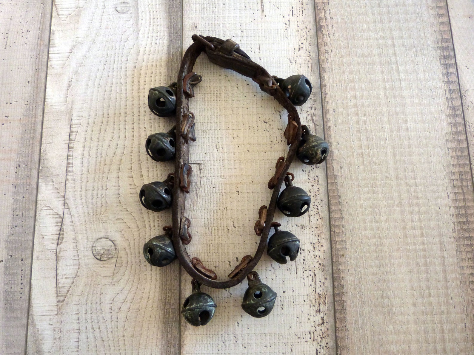 French Antique Sleigh Bells Horse Leather Strap Bells Tack Etsy