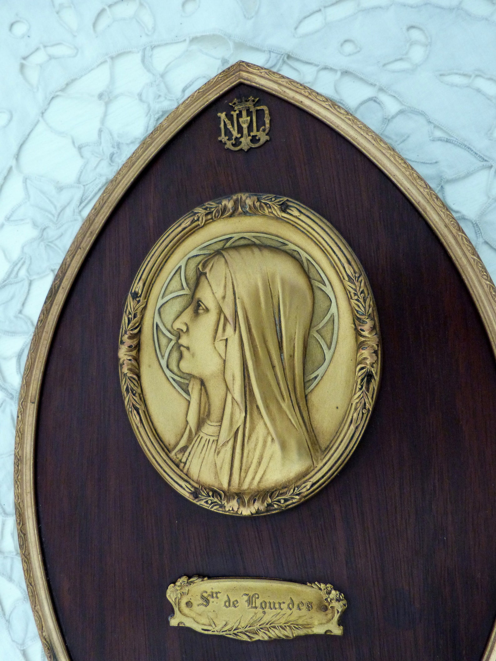 Antique French Religious Holy Water Font 1900s Bronze Our Holy Etsy