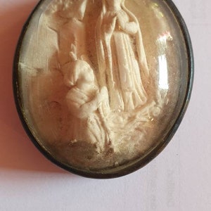 Antique French 1800s Religious Meerschaum Frame W Holy Virgin Mary Our ...