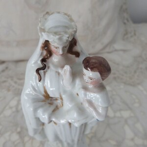 Madonna With Child Jesus Holy Virgin Mary Gilded Porcelain Statue ...