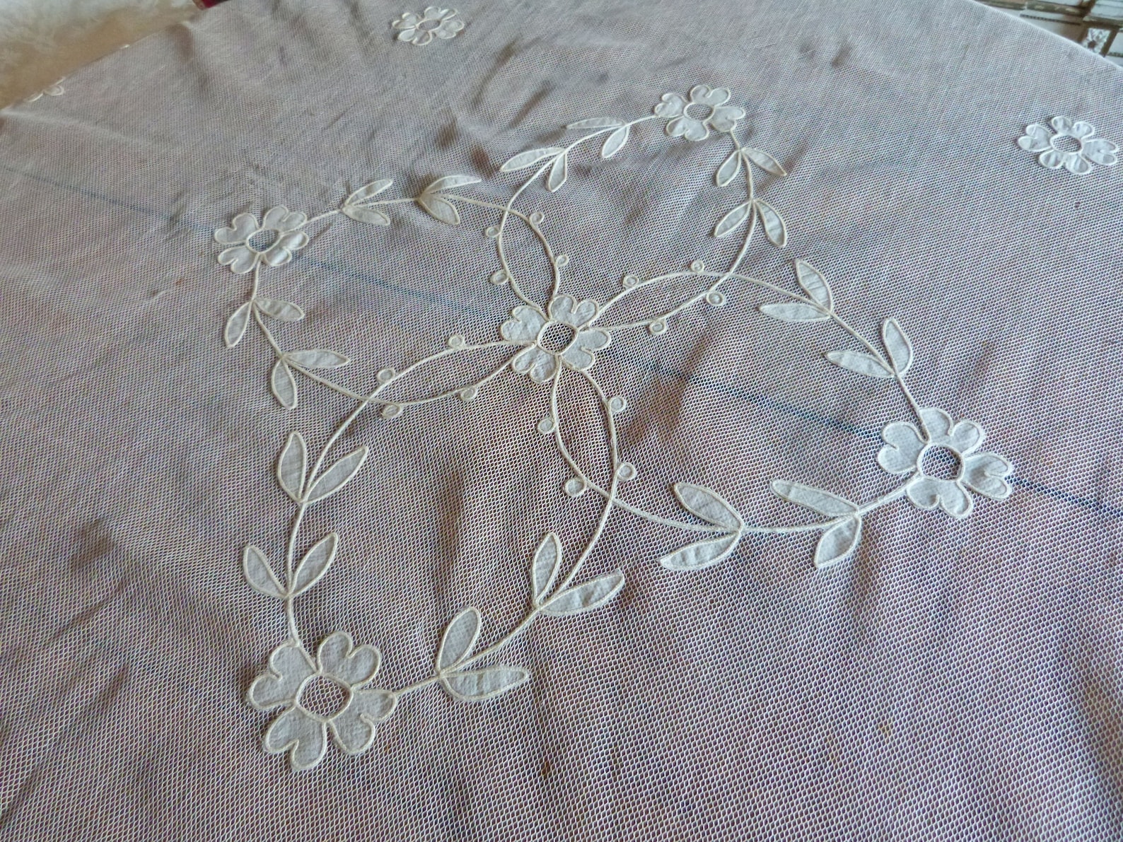 Antique French Hand Made Tambour Lace Tablecloth Handworked - Etsy