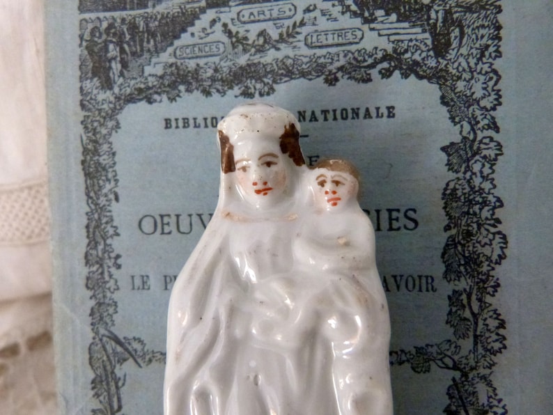 Madonna With Child Jesus Holy Virgin Mary Gilded Porcelain | Etsy
