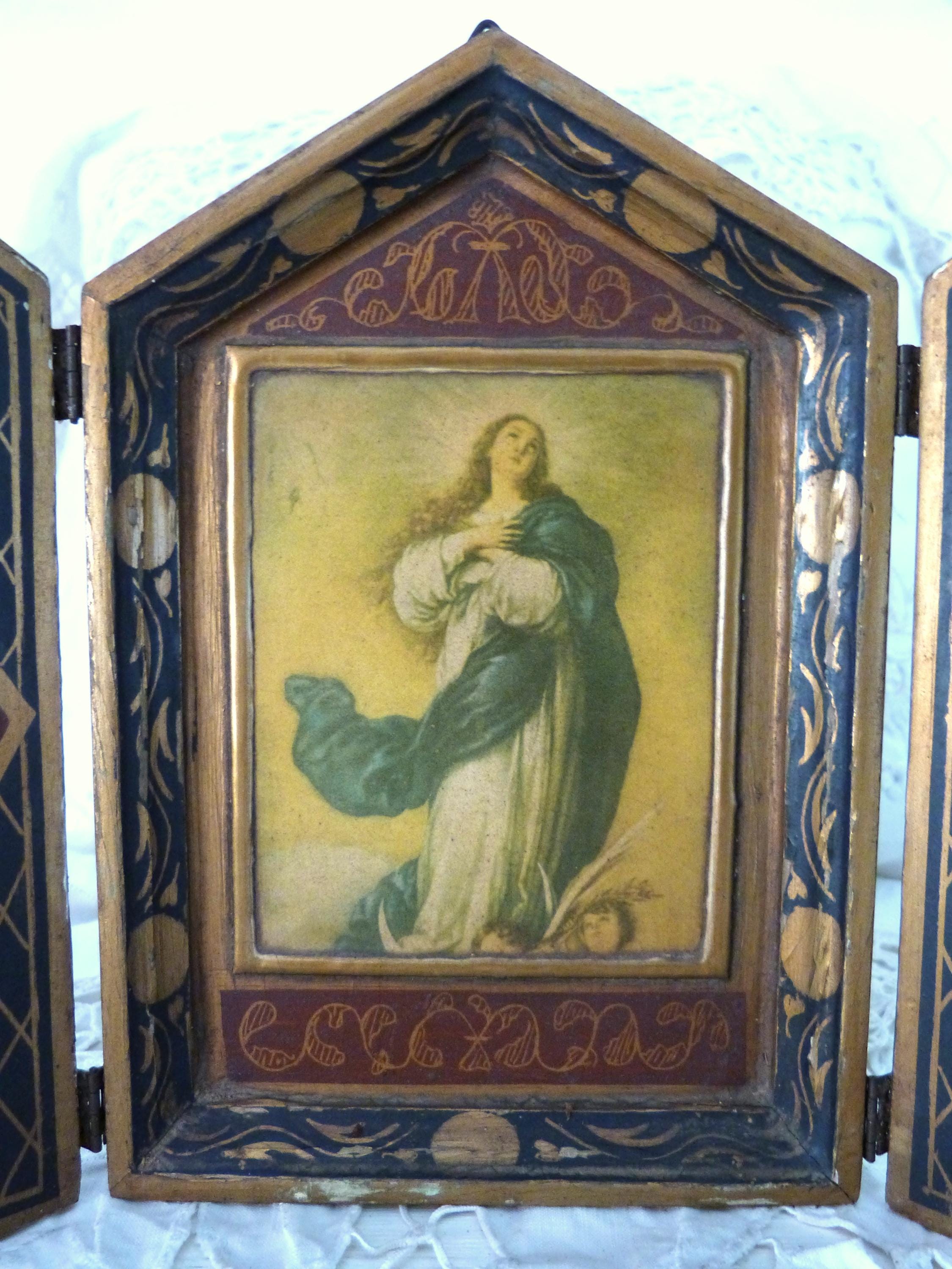 Antique Florentine Italian Triptych Immaculated Conception Madonna ...