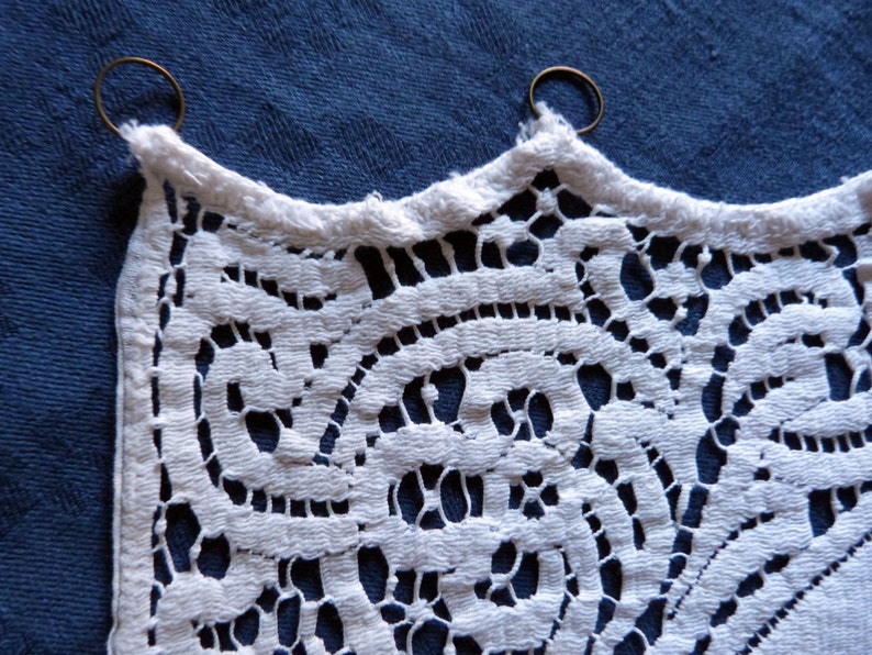 French Antique Handmade Lace Window Canopy Edging Linen Shelf Etsy