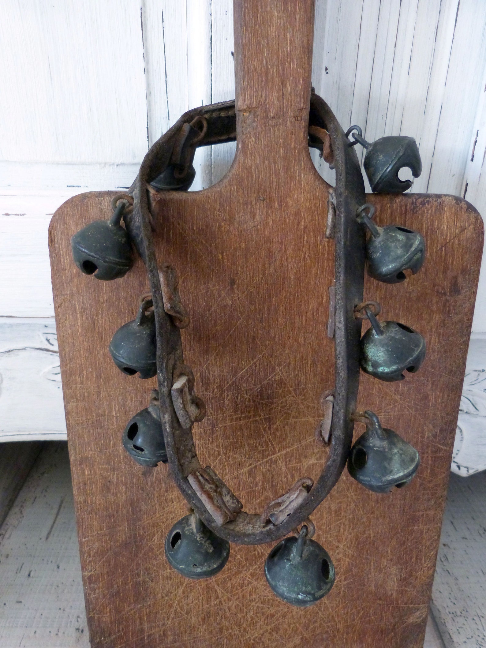 French Antique Sleigh Bells Horse Leather Strap Bells Tack Etsy