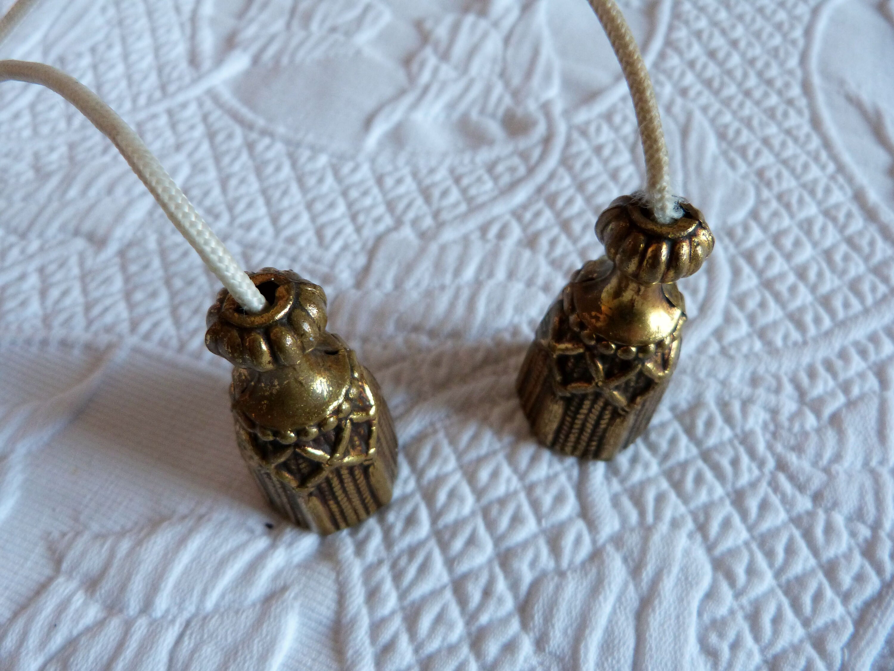 Antique French gilded brass curtain pulls weights blind pulls Etsy