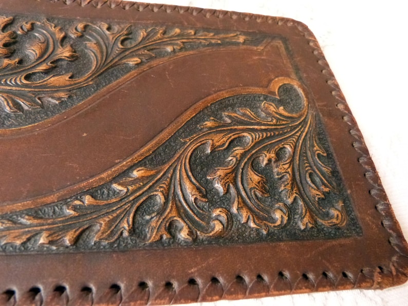 Antique French Tooled Leather Book Cover Folder 1900s Brown | Etsy