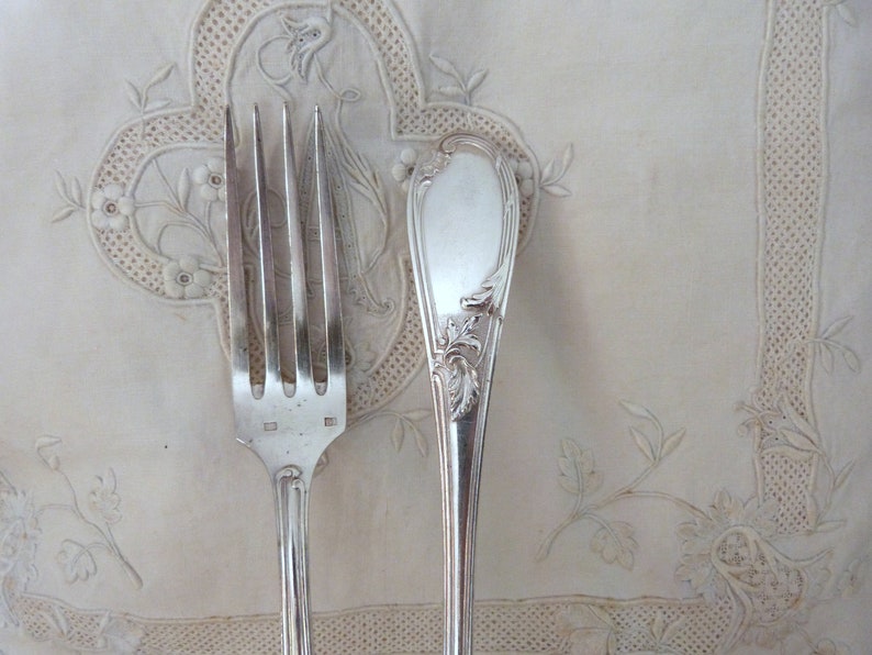 12 Antique French Silverplate Silverware Floral Embossed Etsy