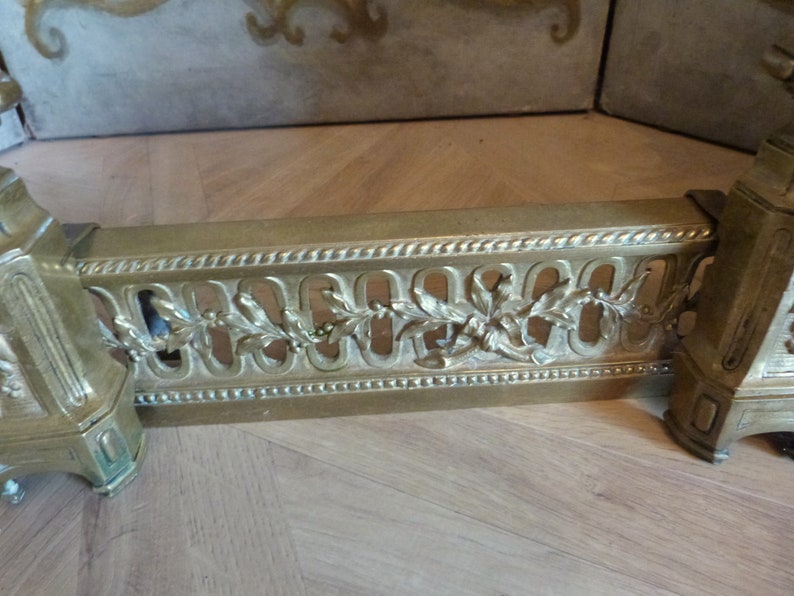 Antique French Signed Bronze Fireplace Fender Guard Bumper - Etsy
