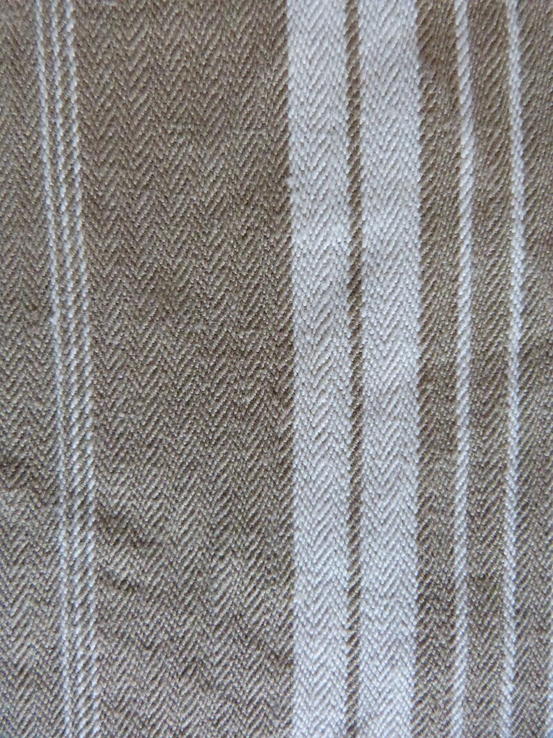 Vintage linen mattress ticking French ticking stripe fabric Etsy