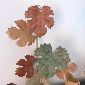 Vintage French tole wall sconces lamps PAIR wallsconces w wine leaves toleware lighting wall fixtures French country cottage wallsconces image 10