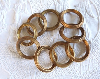 9 big ormolu curtain rings Antique French Chateau window curtain drapery rings for curtain rail rod, ormolu rings for window curtain project