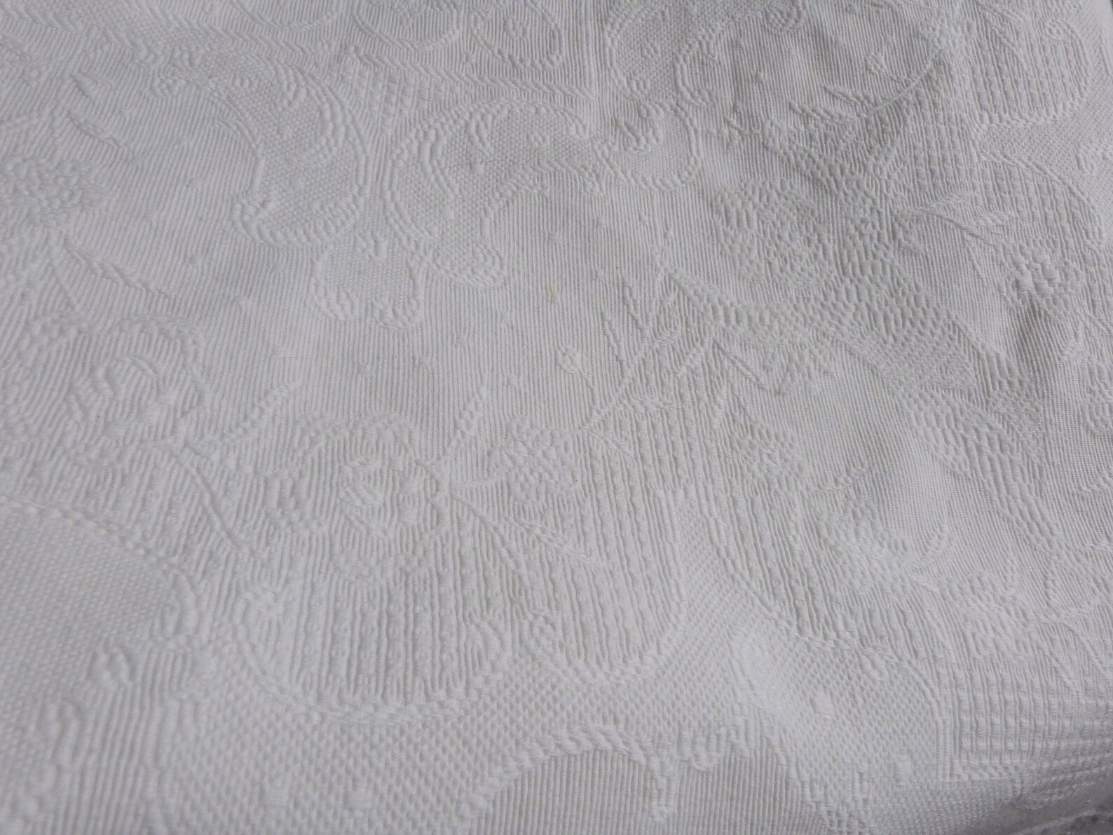 Antique French White Bedspread Provencal W Raised Angel Cherub Etsy