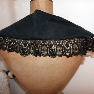 Antique French Black Lace Belt or Collar W Handmade Needle Lace 1900s ...