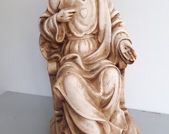 アンティーク　イエス・キリスト像　ビンテージ　置物　彫刻　骨董　聖像　人物像 1900年代初期 フランス製 アンティーク イエス・キリスト像