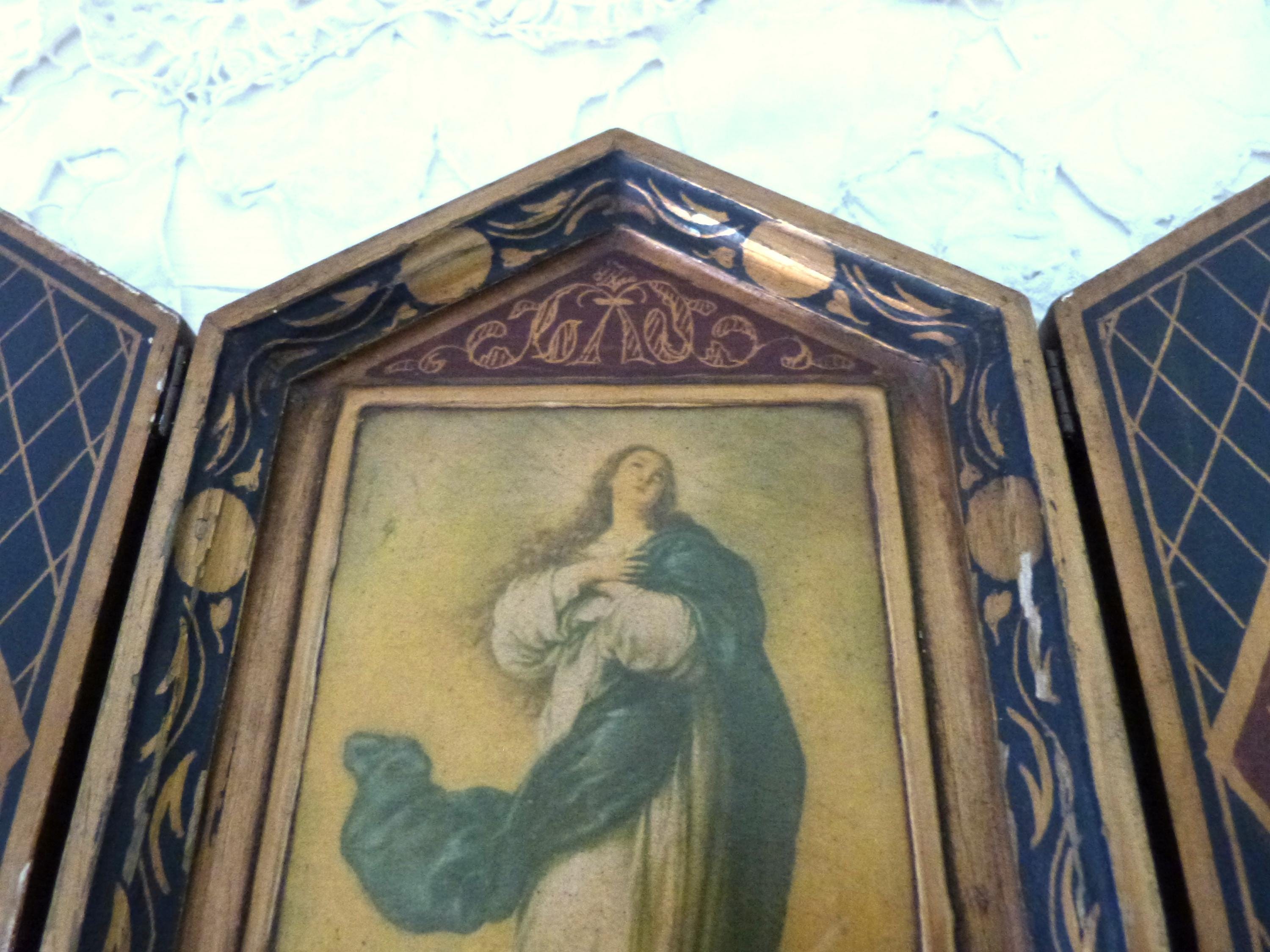 Antique Florentine Italian Triptych Immaculated Conception Madonna ...