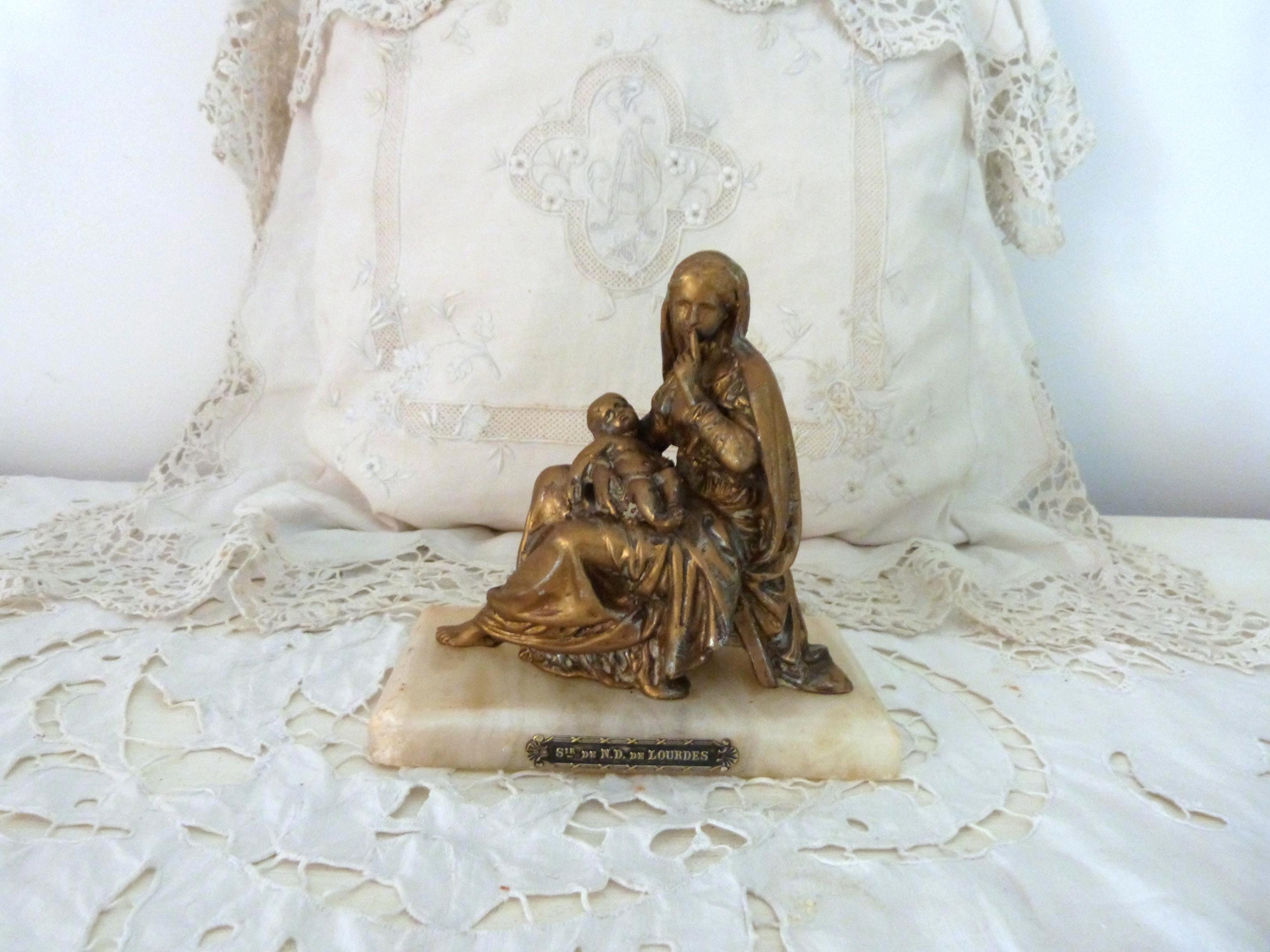 Tableau Rond Doré – La Madonna Della Sedia – Peinture Sur Bois – Occasion