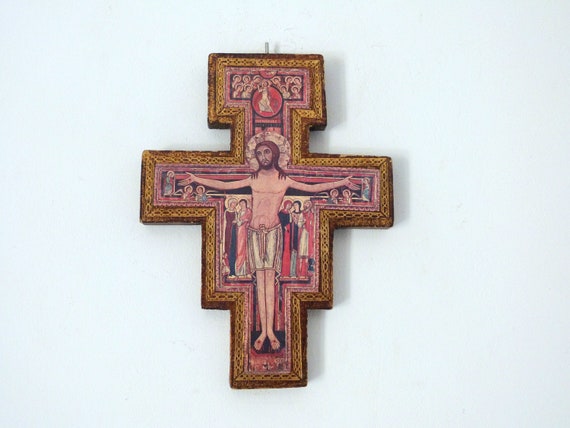 Croce Da Parete In Legno Intagliata A Mano Purpledip – 30,5x20,3 Cm, Effetto Antico, Marrone, Per Altare E Casa - 4