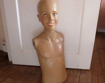 Vintage French mannequin torso dress form display bust retro dressform store display dummy France Paris clothing display fashion designer