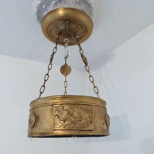 Seltene 1900 antiker französischer ArtDeco Messing Krone Betthimmel Ciel de Lit Bettkrone Prinzessin Betthimmel mit Disteln, Glasprisma, Boudoir home deco