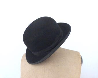Sombrero De Copa Negro Clásico Con Cinta De Grosgrain Elegante Sombrero