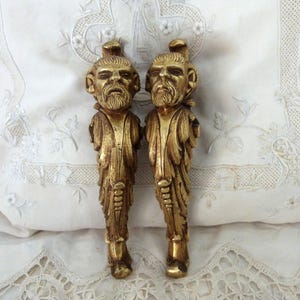 Antiker französischer Türknauf mit Teufel satyr Möbelbeschläge 1800er Jahre antike französische Beschläge Architektur Antiquitäten