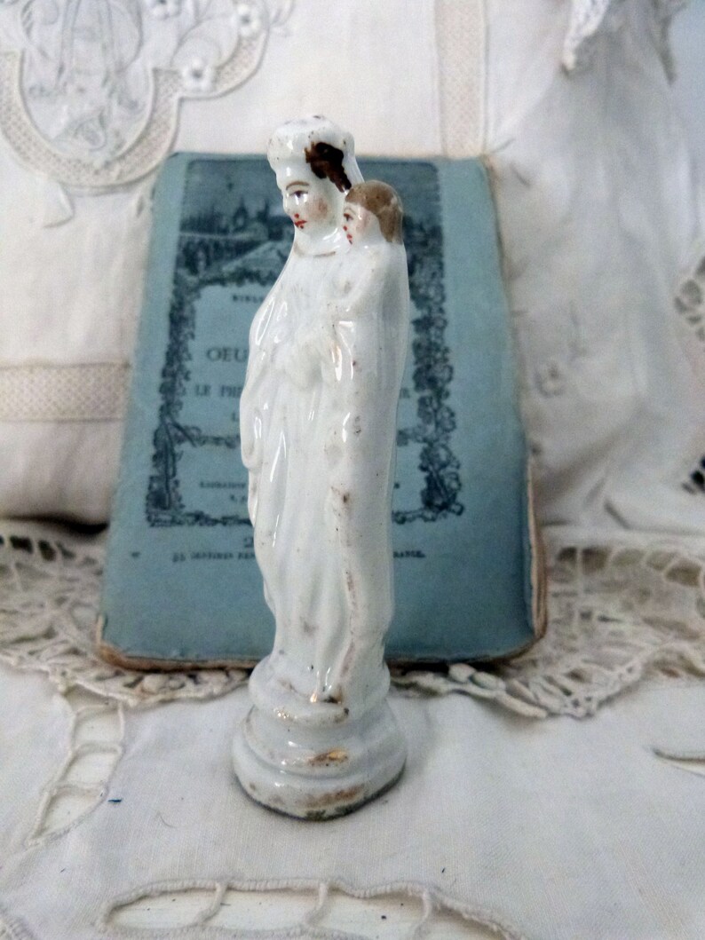 Madonna With Child Jesus Holy Virgin Mary Gilded Porcelain | Etsy
