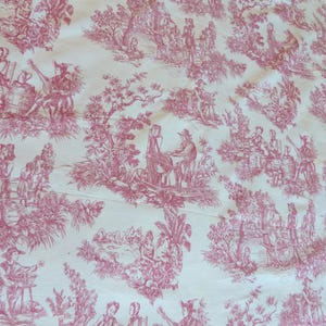 Antique French toile de Jouy Boussac fabric figural rural country cottage decor, patchwork quilting sewing upholstery supply fabric textile
