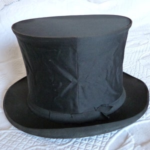 Antique French Silk Collapsible Top Hat Gibus W Hat Box Black - Etsy