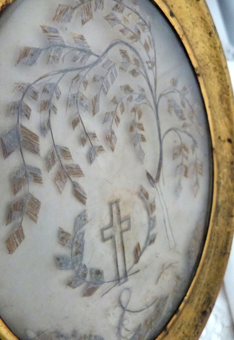 Mourning Hair Art Frame Victorian Human Hair Memento Mori Etsy