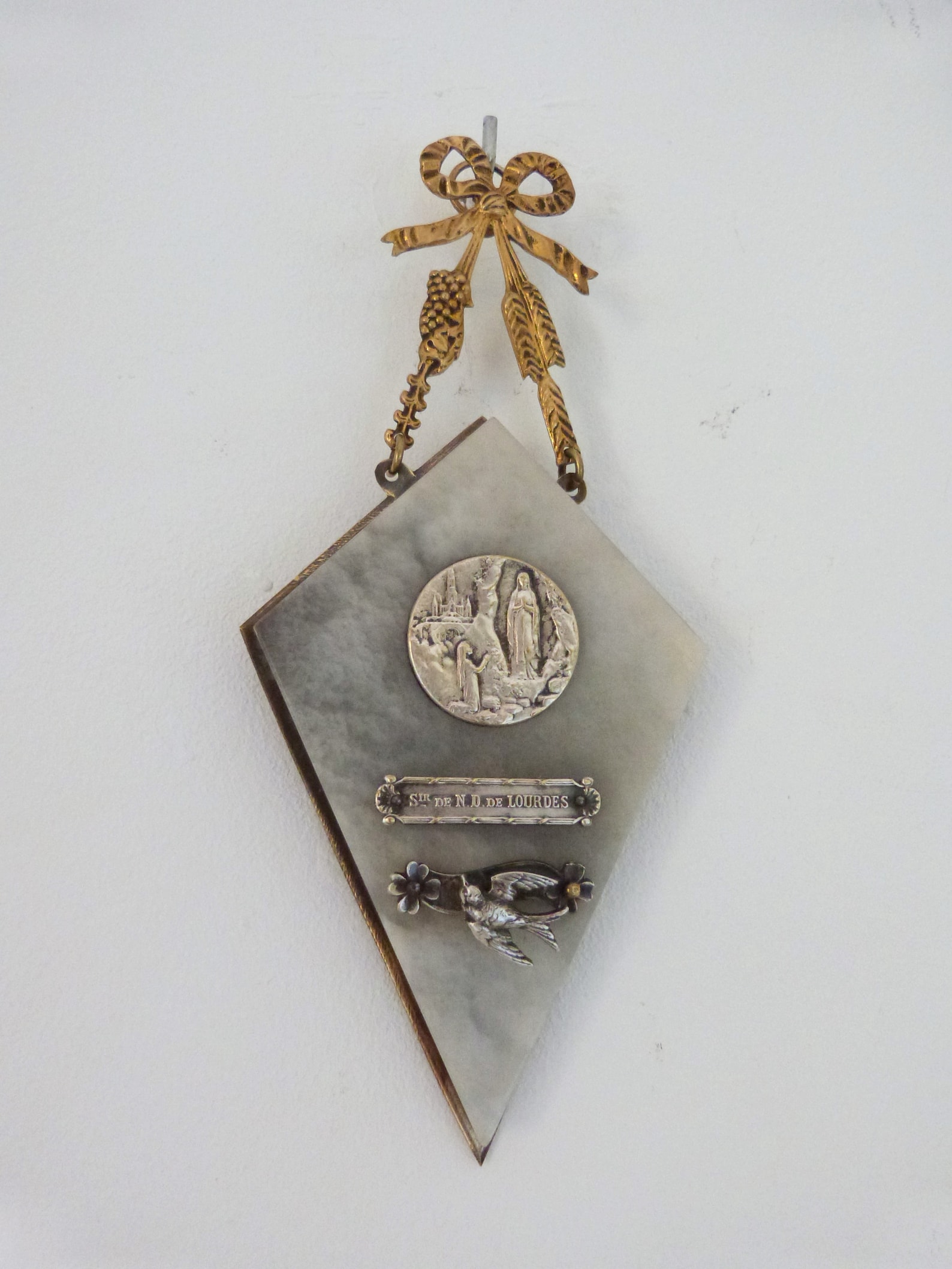 Antique French Marble Rosary Wall Hanger Frame W Holy Spirit - Etsy